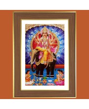 Viswakarma Photo Frame - 10x14 Inches, Brown Wooden Frame for Home, Office & Temple Decoration