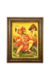 Lord Sri Hanuman Ji Holding Sanjeevani Booti | Gold Plated Photo Frame with Lightweight Waterproof Glass Cover | Ideal for Home Décor & Gifting.