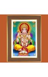 Lord Hanuman ji Photo Frame - 10x14 Inches, Brown Wooden Frame for Home, Office & Temple Decoration