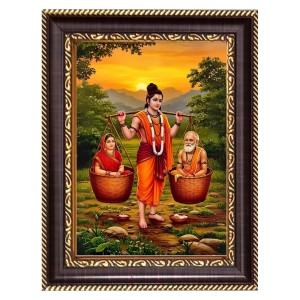 Shravan Kumar Digital Print Photo 6.7x8.7 inches - Vibrant Religious Wall Art for Home or Office Decor.