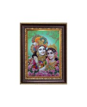 Sri krishana and Sri Radaha Digital Print Photo 6.7x8.7 inches - Vibrant Religious Wall Art for Home or Office Decor.