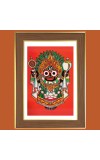 God Jagannath Photo Frame - 12x16 Inches, Brown Wooden Frame for Home, Office & Temple Decoration