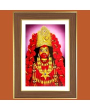 Jai maa kali Photo Frame - 10x14 Inches, Brown Wooden Frame for Home, Office & Temple decoration