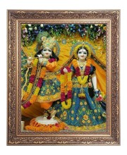 Sri Krishna & Sri Radha Big Photo Frame - 16x20 Inches for Home & Office Decoration