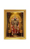 Lord sri venkateshwara swamy Photo Frame - 12x16 Inches, Brown Wooden Frame for Home, Office & Temple Decoration