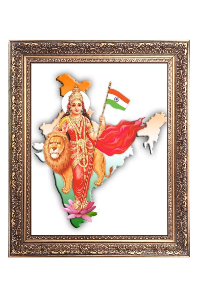 Bharat Mata Big Photo Frame - 22x26 Inches for Home & Office Decoration