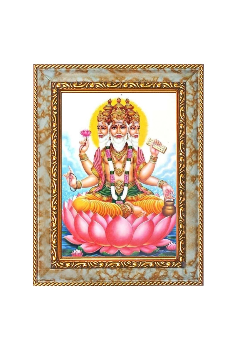 Lord Brahma Digital Print Photo 10.7x12.7 inches (I6058) - Vibrant Religious Wall Art for Home or Office Decor.