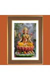 Goddess Lakshmi Photo Frame - 10x14 Inches, Brown Wooden Frame for Home, Office & Temple Decoration
