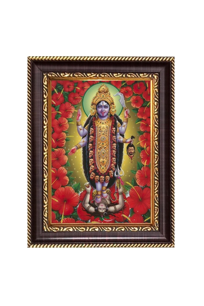 Jai Maa Kali Digital Print Photo 12.7x14.7 inches (I6120) - Vibrant Religious Wall Art for Home or Office Decor.