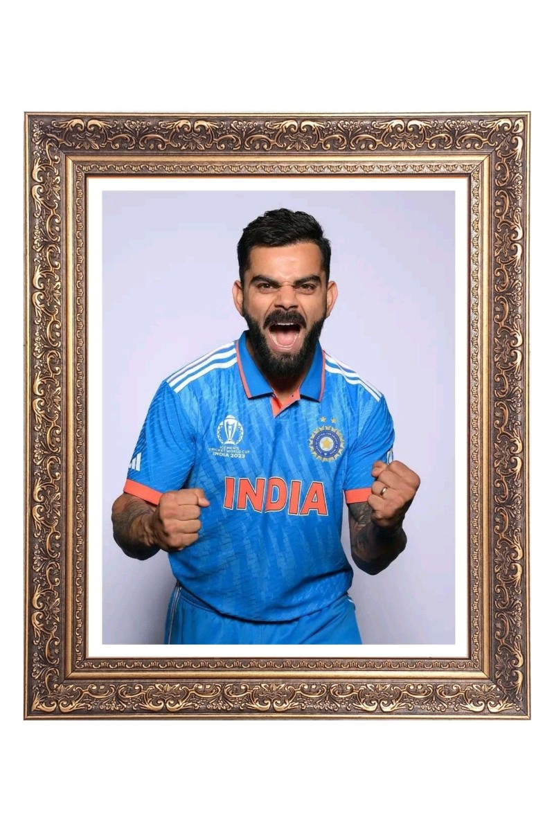 Sri Virat Koholi Big Photo Frame - 18x22 Inches for Home & Office Decoration