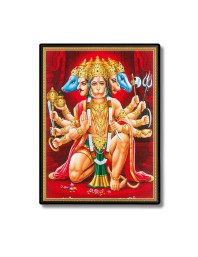 Panchamukhi Hanuman Laminated Photo - 13x15 Inches, Divine Blessings for Home & Office and Temple Decoration