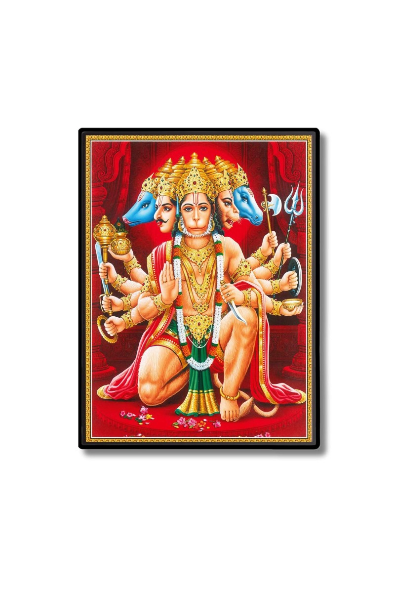 Panchamukhi Hanuman Laminated Photo - 5x7 Inches, Divine Blessings for Home & Office and Temple Decoration