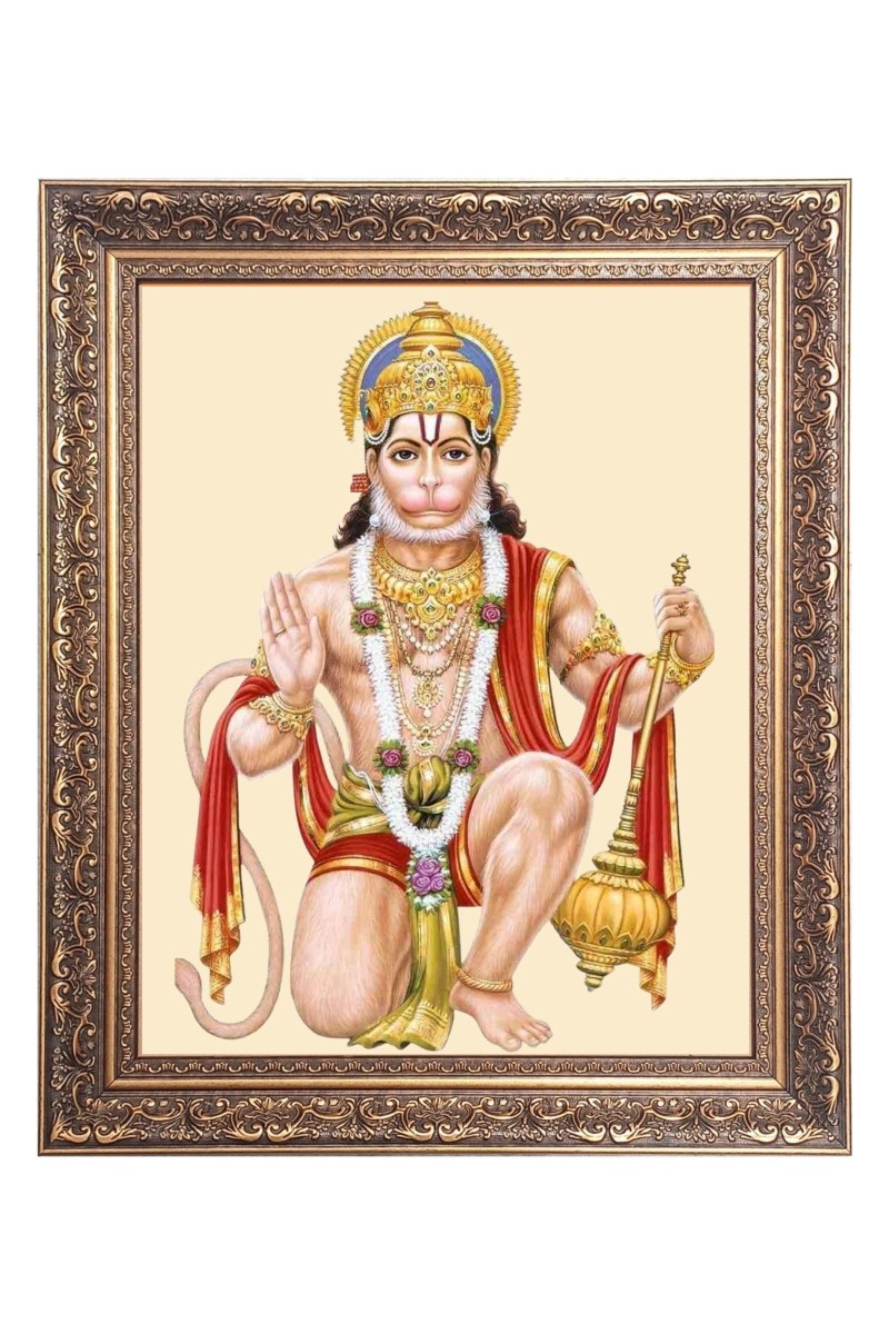 Sri Hanuman Big Photo Frame - 24x28 Inches for Home & Office Decoration