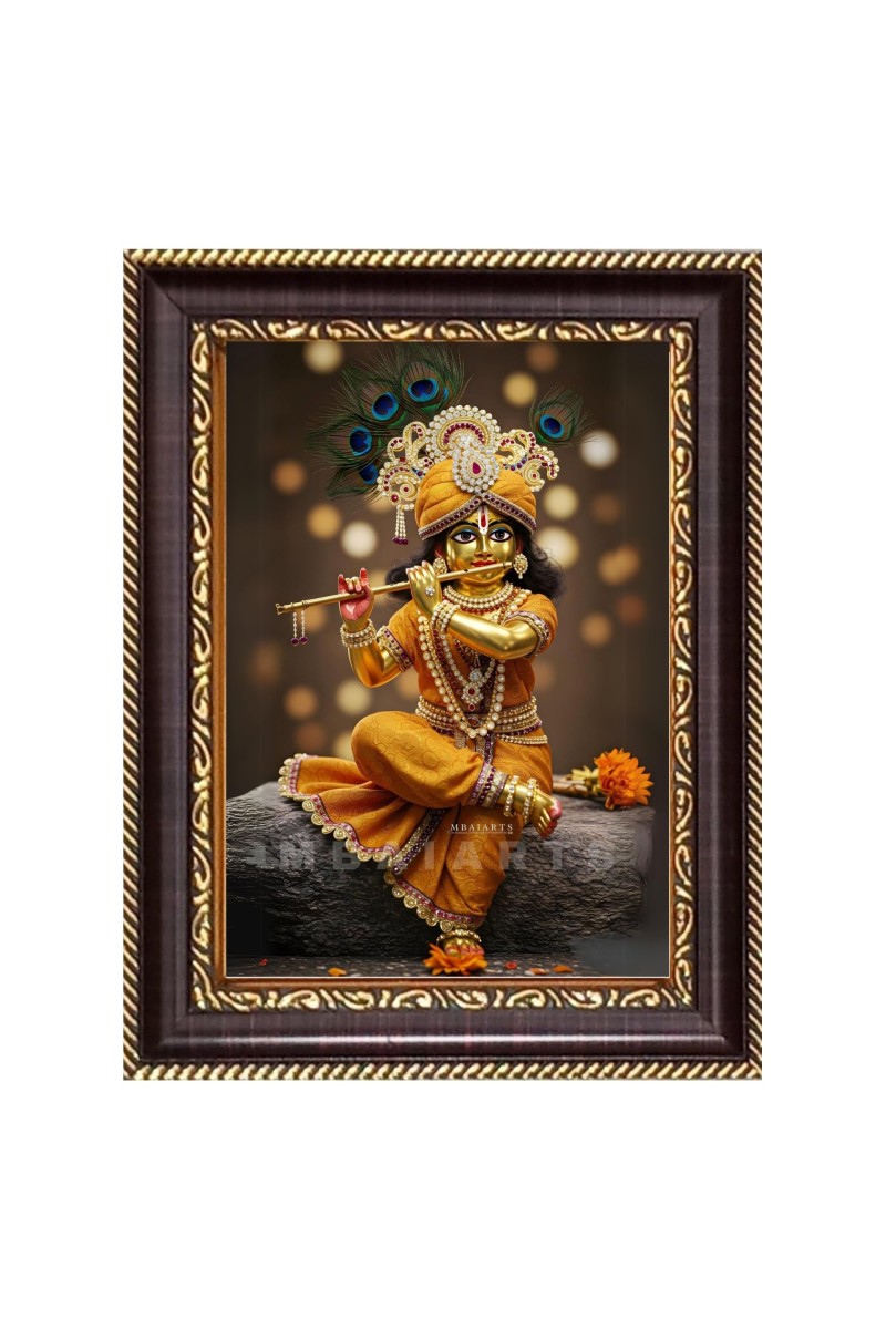Divine Krishna Digital Print Photo 10.7x12.7 inches (I6023) - Vibrant Religious Wall Art for Home or Office Decor.