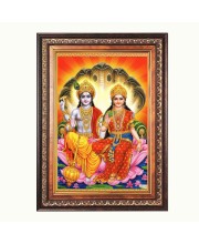 Sri Lakshmi Narayana Color Photo 10x14 Inch - Vibrant Religious Wall Art for Home or Office Decor.