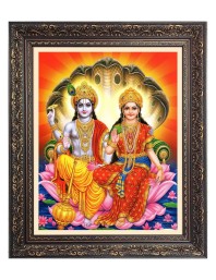 Maa Laxmi and God Narayan Big Photo Frame - 22x26 Inches for Home & Office Decoration