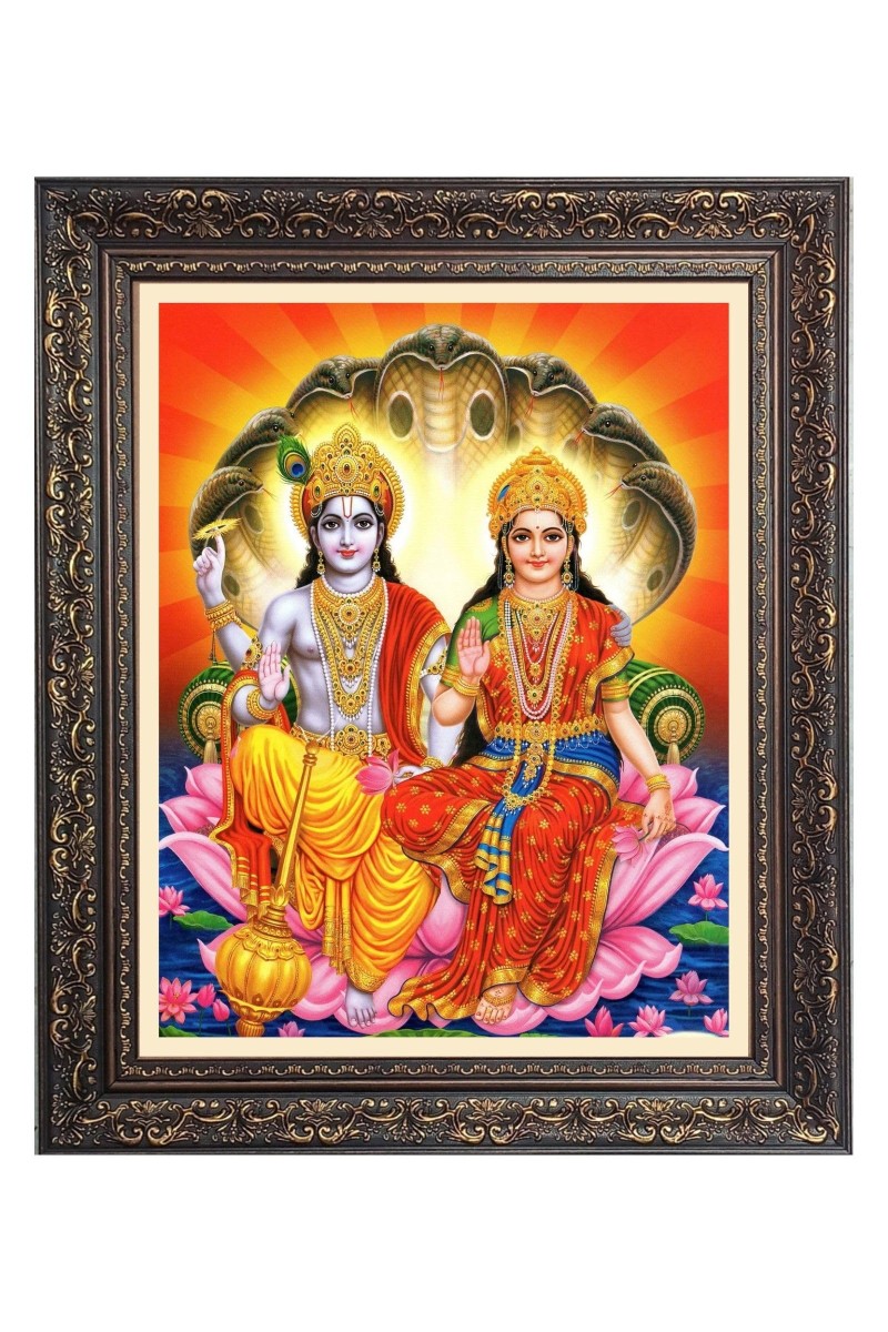 Maa Laxmi and God Narayan Big Photo Frame - 20x24 Inches for Home & Office Decoration