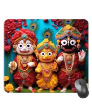 Customized Lord Jagannath Picture Sublimation Mouse Pad | 8 X 7.5 Inch | Smooth Cloth Surface | Non-Slip Rubber Base | Personalized Mousepad for Laptop & Desktop (F16968)