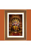 Lord Vishnu Photo Frame - 12x16 Inches, Brown Wooden Frame for Home, Office & Temple Decoration