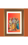 Lord Sri Rama Photo Frame - 10x14 Inches, Brown Wooden Frame for Home, Office & Temple Decoration