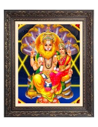 God Sri Lakshmi Narasimha Big Photo Frame - 18x22 Inches for Home & Office Decoration