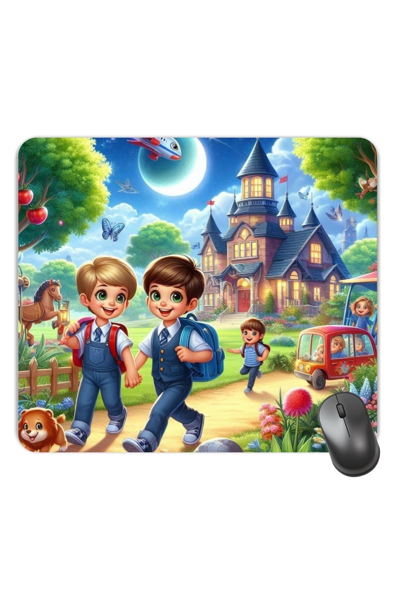 Customized Cartoon Girls and Boys Picture Sublimation Mouse Pad | 8 X 7.5 Inch | Smooth Cloth Surface | Non-Slip Rubber Base | Personalized Mousepad for Laptop & Desktop (F17401)