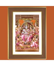 Lord Rama Photo Frame - 10x14 Inches, Brown Wooden Frame for Home, Office & Temple decoration