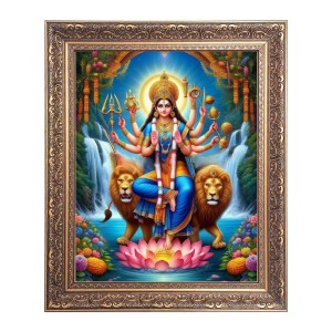 Jai Mata Di Big Photo Frame - 18x22 Inches for Home & Office Decoration