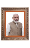 Sri Narendra Modi Big Photo Frame - 16x20 Inches for Home & Office Decoration