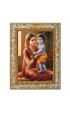 Maa Yashoda Shri Krishna Digital Print Photo 6.7x8.7 inches - Vibrant Religious Wall Art for Home or Office Decor.
