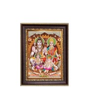 Lord Shib Parbati Family Digital Print Photo 6.7x8.7 inches - Vibrant Religious Wall Art for Home or Office Decor.