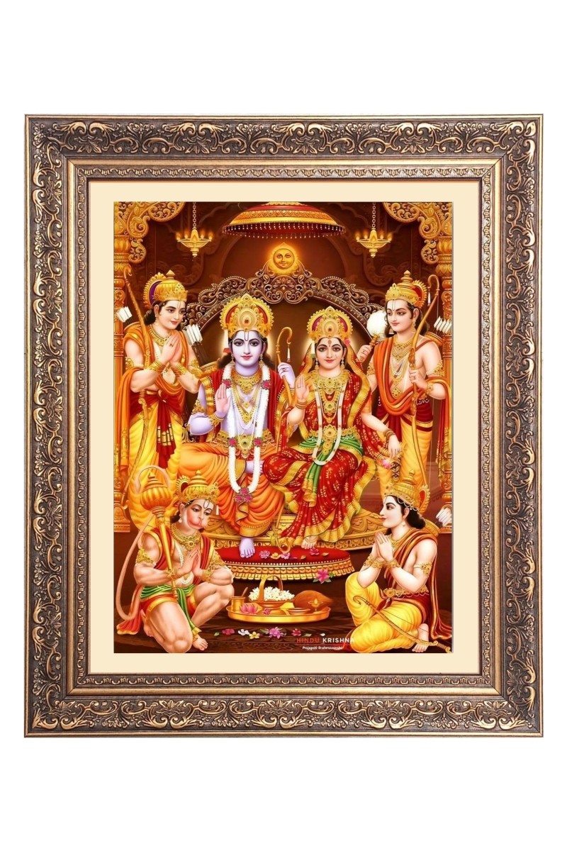 Ram Darbar Big Photo Frame - 20x24 Inches for Home & Office Decoration