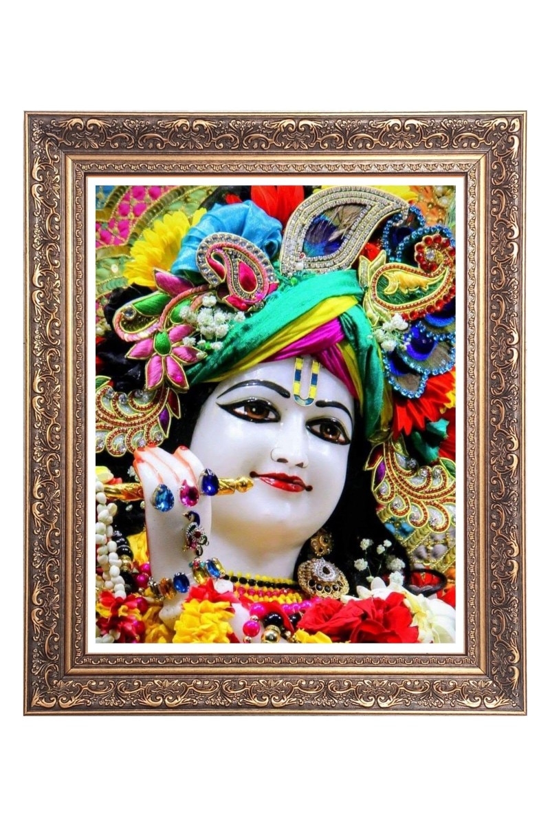 Sri Krishna Big Photo Frame - 16x20 Inches for Home & Office Decoration