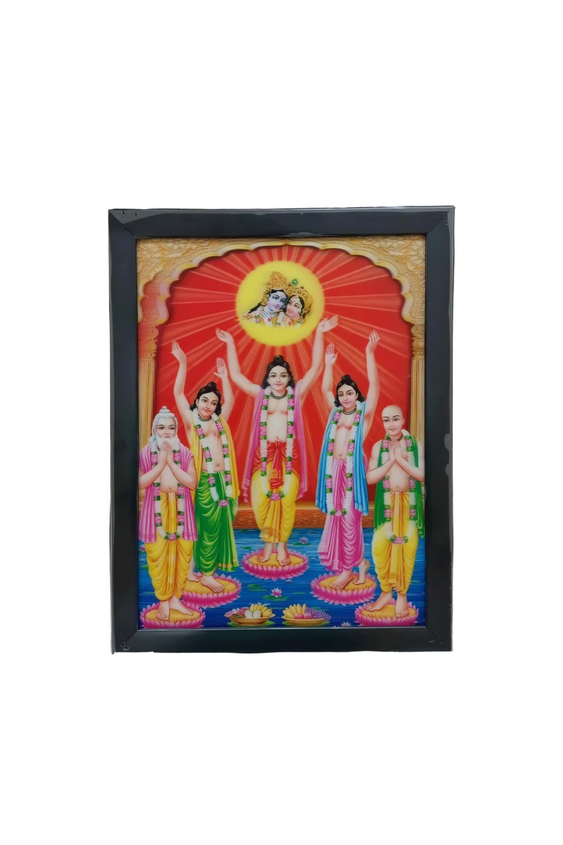 Hitech Sri Chaitanya Mahaprabhu 3D Laminated Religious Photo Frame - Perfect Décor for Walls, Tables, and Sacred Spaces. Ideal for Gifting, Puja, and Elevating Living Room Ambiance