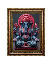 Hi Tech Sales Ganesh Ji Black And Red Photo Frame for wall/table, Study & living room, gifts (10 x 12)