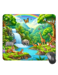 Customized Cartoon Nature View Picture Sublimation Mouse Pad | 8 X 7.5 Inch | Smooth Cloth Surface | Non-Slip Rubber Base | Personalized Mousepad for Laptop & Desktop (F17407)