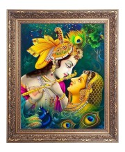 Sri Krishna & Sri Radha Big Photo Frame - 16x20 Inches for Home & Office Decoration