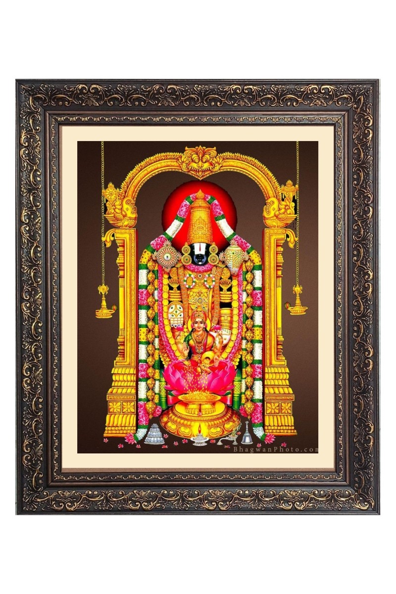 Lord Tirupati Balaji Big Photo Frame - 22x26 Inches for Home & Office Decoration