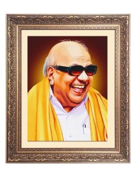Sri Karunanidhi Big Photo Frame - 16x20 Inches for Home & Office Decoration