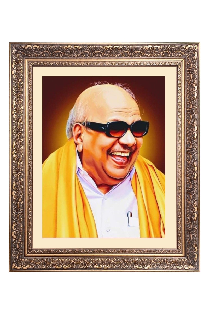 Sri Karunanidhi Big Photo Frame - 24x28 Inches for Home & Office Decoration