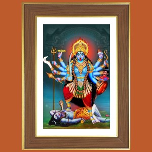 Goddess Kali Photo Frame - 10x14 Inches, Brown Wooden Frame for Home, Office & Temple Decoration Goddess Kali Photo Frame - 10x14 Inches, Brown Wooden Frame for Home, Office & Temple Decoration