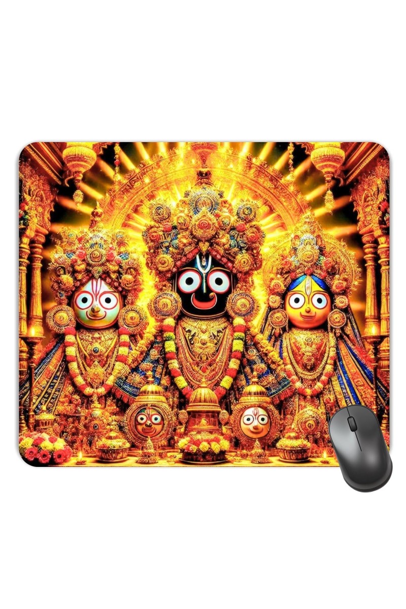 Customized Lord Jagannath Picture Sublimation Mouse Pad | 8 X 7.5 Inch | Smooth Cloth Surface | Non-Slip Rubber Base | Personalized Mousepad for Laptop & Desktop (F16969)