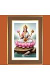 Yamuna Devi Photo Frame - 14x18 Inches, Brown Wooden Frame for Home, Office & Temple Decoration