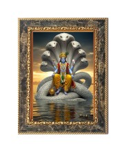Lord Vishnu Digital Print Photo 6.7x8.7 inches (I6008) - Vibrant Religious Wall Art for Home or Office Decor.