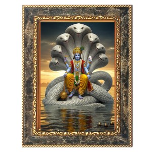 Lord Vishnu Digital Print Photo 10.7x12.7 inches (I6008) - Vibrant Religious Wall Art for Home or Office Decor.