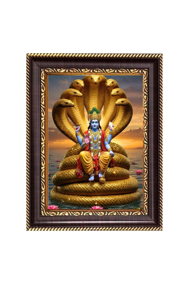 Lord vishnu Digital Print Photo 6.7x8.7 inches (I6098) - Vibrant Religious Wall Art for Home or Office Decor.
