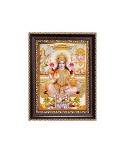 Sri Maa Lakshmi, Sri Ganeshji, Sri Maa Saraswati and Kuber Digital Print Photo 6.7x8.7 inches - Vibrant Religious Wall Art for Home, Office and Temple Decor.
