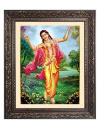 Sri Chaitanya Maha Pravu Big Photo Frame - 18x22 Inches for Home & Office Decoration