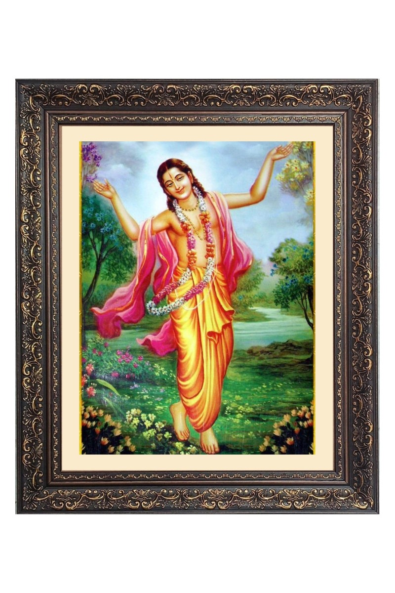 Sri Chaitanya Maha Pravu Big Photo Frame - 20x24 Inches for Home & Office Decoration