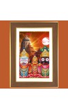 Lord Jagannath Photo Frame - 10x14 Inches, Brown Wooden Frame for Home, Office & Temple decoration